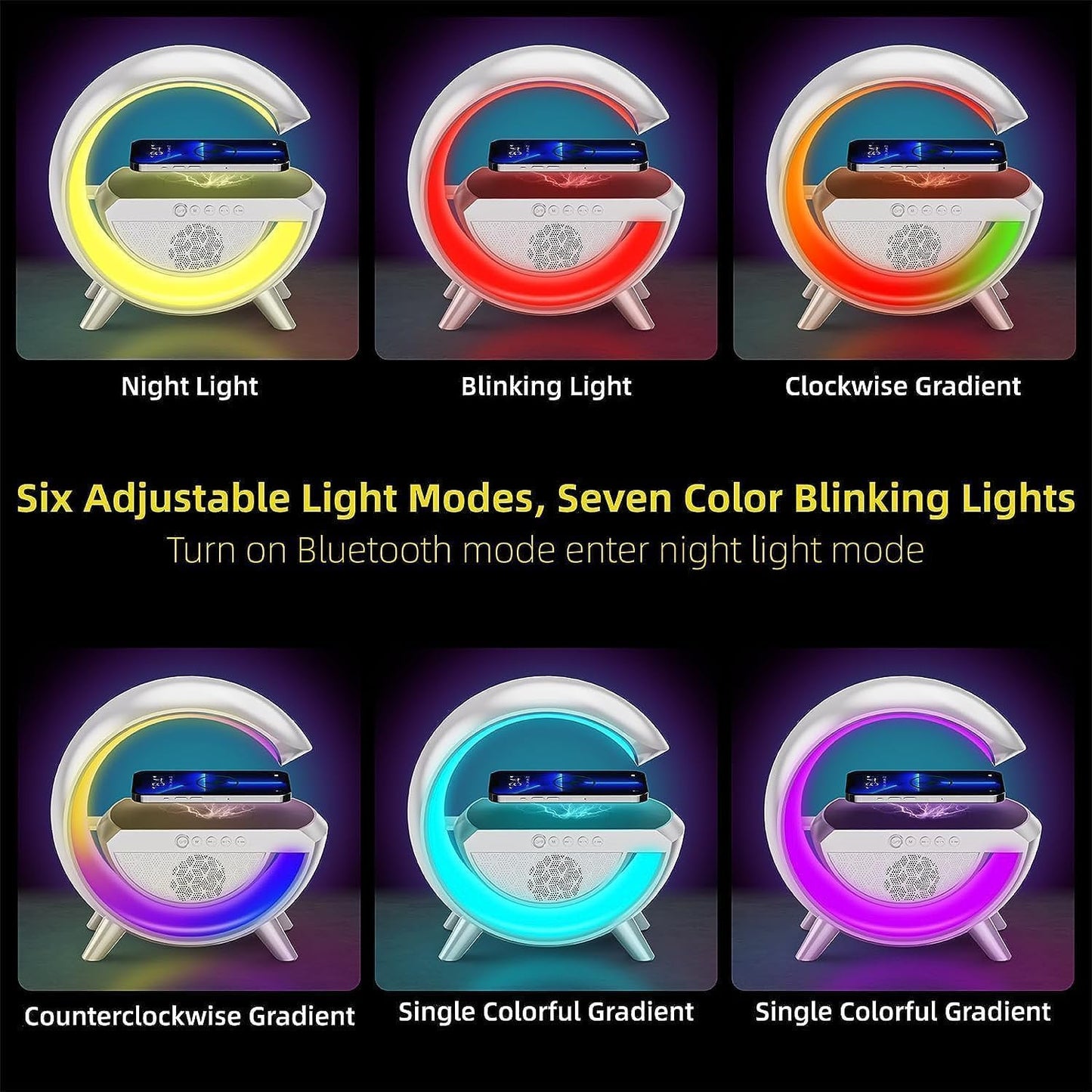 G-Shape LED Wireless Charging Speaker Lamp